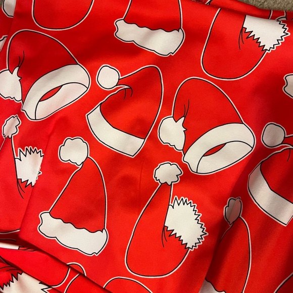 Vintage pin up 40s 50s style A line Ugly Christmas Santa dress! Size L 10/12 - Picture 4 of 4